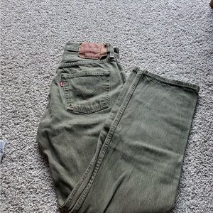 Levi's Olive Green Straight Jeans